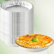 18 Stück hitzebeständiges Backzubehör-Set: Backtöpfe, Aluminium-Backbleche, spezielle runde Aluförmchen für Heißluftfritteuse & Ofen, Haushalts- und gewerbliche Grillund Backformen aus Aluminium, spezielle Backform für Tortenböden, dickeres Material, Ofenzubehör, runde Backbleche, Backzubehör, hochwertige Folie, stabile Struktur, Aluminiumfolienbehälter, Profi-Koch, gewerbliche Küche - Silber - Übersicht 7