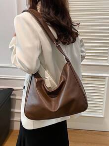 Sac bandoulière rétro Melad, nouveau sac à main de mode coréenne pour femmes, sac à épaule de grande capacité, indispensable pour la rentrée scolaire, excellent cadeau pour la fête des enseignants, motif de lettre personnalisable, réutilisable, sac pour enseignants, cadeau idéal pour les éducateurs, cadeau de demoiselle d'honneur pour maman - Tabac - Voir 11