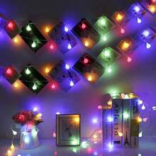 1 pieza Luces de cadena en forma de globo LED de 10/20/40/80, luces de hadas, alimentadas por batería, adecuadas para decoración comercial interior/exterior, camping, boda, fiesta, carpa, globo, jardín, guardería, dormitorio, patio de recreo, decoración de árbol de Navidad (excluyendo batería)