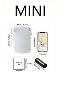 Mini Lixeira, Lixeira pequena com tampa, Lixeira de mesa, Cesto de papel de plástico para mesa, Design com tampo giratório para evitar vazamento de odores, Usado para armazenar cascas de frutas e restos de papel na mesa para manter tudo organizado, Para banheiro, Decoração de mesa de escritório, Mesa de centro, Escritório, Sala de estar, Escritório