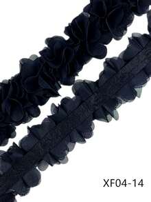 19 Colors Available, 13pcs 5cm Width 3D Chiffon Flower DIY Trim For Headband, Shoes, Hat Decoration