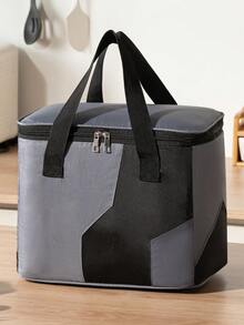 1pc Large Capacity Lightning Insulated Lunch Bag - Oxford Cloth + Aluminum Foil Material, Long-Lasting Thermal Insulation, Thick Handled Lunch Tote Bag For Office Workers, Students, Outdoor Camping Picnic, Unisex Lunch Box For Traveling For Women Portable Waterproof Bag Lunchbox