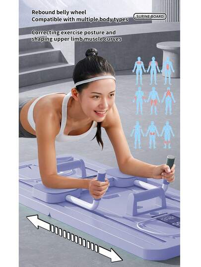 FUVAIKA Pilates Reformer Set, Pilates Board With Phone Holder, Multi-Purpose Foldable Pilates Reformer Machine, Portable Home Pilates Slider Board Equipment For Home Workout, Fitness, Exercise, Abs