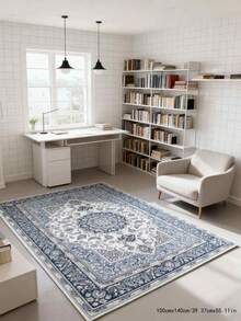 1 pièce Tapis vintage à fleurs bleues, ce grand tapis vintage à fleurs présente un motif inspiré haut de gamme dans un schéma de couleurs bleu et blanc frais qui élève instantanément n'importe quel espace ordinaire à un look de showroom élégant. Matériau doux avec une sensation agréable sous les pieds, convient pour le salon, la chambre à coucher et d'autres zones de décoration. Décoration de Noël