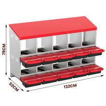 Advwin Chicken Nesting Box, 10 Compartment Galvanized Steel Chicken Laying Boxes, Nesting Boxes For Chickens, Easy Egg Collection For Chicken House, Backyard, Farms