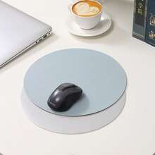 1pc Small Round Single/Double-Sided Solid Color Mouse Pad, Non-Slip Computer Office Gaming Desk Mat For Women