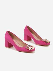 Elegantes tacones de bloque con rhinestones para mujer - Fiesta/Formal - Primavera/Otoño - Morado Violeta - Ver 5