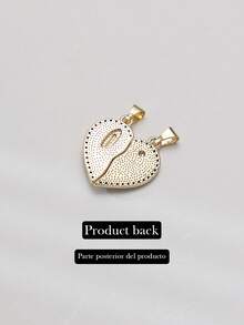 2 piezas Collar con corazón de rubí rompible con diseño de rosa y Virgen María, elegante y sencillo, collar de pareja, regalo del Día de San Valentín con estuche, cobre incrustado con 3A, adecuado para regalo, uso diario, festivo y oración