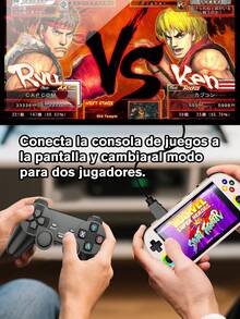 Consola de juegos portátil, Sistema emulador preinstalado, Consola de juegos retro, 64 GB, Sistema de juego clásico recargable - Gris - Ver 7