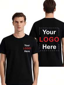 Customizable Men's Hilarious T-Shirt - Personalized Front & Back Graphics, Machine Washable - Great For Work Teams, Dance Crews, Couples & Best Friends With Double-Sided Design