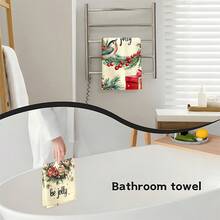 2 Stücke/100 Stücke Weihnachtskranz mit Vögeln und Geschenk Muster Küchentücher und Geschirrtücher, geeignet für Innenraumdekoration in Restaurants, Küchen und Bädern, Partydekoration, Festivalgeschenke, als Geschenk