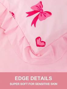 2/3件套浪漫法式风格被套套装，包含1件被套和1/2个枕套，柔软透气，时尚豹纹蝴蝶结装饰，适合卧室和宿舍，适用于单人床、双人床、大号床、特大号床，通过Oeko-Tex认证 - 彩色 - 查看 7