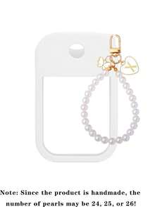 2pcs Touchland 1oz (30ml) Hand Sanitizer Spray Protective Case, 26 Flower & Letter Pearl Decor Spray Bottle Marker, Silicone Anti-Drop Anti-Collision Protective Cover, Pearl Bracelet Design, Easy To Carry For Travel, Can Be Hung On Bags, Keys Or Children's Backpacks, Wear-Resistant, Waterproof, Reusable Protective Cover For Touchland Hand Sanitizer Spray, Travel, Outings, Gifts, Halloween Gifts, Christmas Gifts
