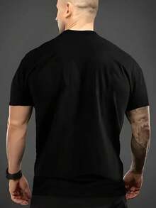 Melting Basketball Pattern Print Men's Crew Neck Short Sleeve T-Shirt Fashion Regular Fit T-Shirt Spring Summer Vacation - màu đen - Xem 2