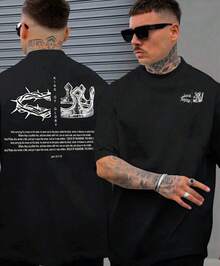 POLARBEAR Oversized T-Shirt King Of Glory Cotton Shirt Reinforced Stitching Unisex StreetWear - 黑色 - 查看 1