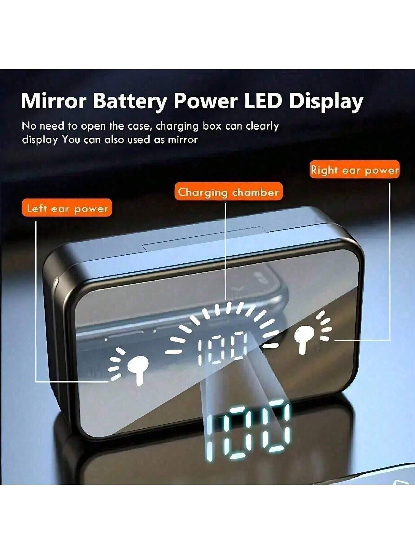 سماعات أذن لاسلكية داخل الأذن مع علبة شحن بشاشة لي...