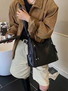 Fashionable Versatile Diagonal Shoulder Bag, 2025 New Tote Bag, Niche Brand Large Capacity Handbag For Commuting