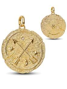 1pc Fashionable Charm Electroplated Gold Beaded Pendant, Versatile For DIY Bracelet, Necklace, Gift - Yellow Gold - View 7