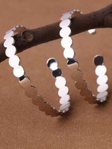 1 对 C 形圆点耳环，女士情人节大耳环套装，多色耳钉套装 - 金黃色 - 查看 2