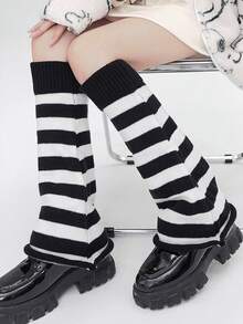 1 Cặp quần ống loe dệt kim gân cổ điển Y2K, giữ ấm cho mùa thu/đông - Nhiều màu - Xem 12