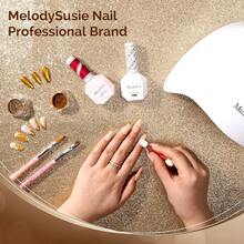 MelodySusie 2Pcs Chrome Nail Powder For Gel Nails,Metallic Mirror Effect Pigment Stylish And Technological Fine Glitter For Home DIY Salon Use{"Color_name":"SliverandGold"} - 銀與金 - 查看 8