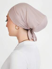 1pc Women's Multicolor Solid Color Elastic Drawstring Adjustable Base Hat Headscarf, Suitable For Daily Life, Gift For Mother, Lover, Friend