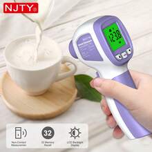 Non-Contact Pet Infrared Thermometer, NJTY-T-180 - Adjustable °C/°F, Precise Measurement Of Pet Food And Beverage Temperature, 32 Groups Memory Function, Backlit Display, Auto Shut-Off, Low Battery Alarm, Easy To Use, Essential Home Care Tool - Violet Purple - View 8