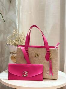 Women Bag Sets - Hot Pink - View 3
