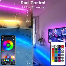 Luces LED Blutooth 5M USB, Cozylady Tiras LED RGB 5050 Inteligentes, Luz LED Sincronizar con Música, Control Remoto IR de 24 Teclas, Control App, para Cuarto, TV, Decoración de Interior - 5 m/16,4 pies (USB) - Ver 10