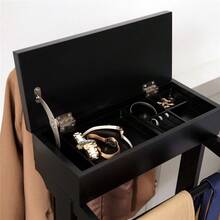 Black Portable Clothes Rack, Clothes Rack With Storage Organizer