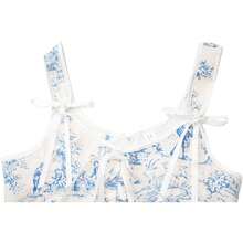Women's Waist Cincher Bustier Boned Corset With  Design In 2025 - 藍白鄉村風格 - 查看 4
