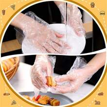 200-Plastic Safety Disposable Gloves, Food Handling, One Size Fits Most