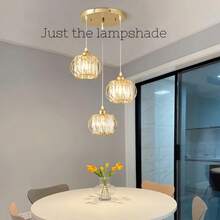 1 pezzo Paralume in vetro cristallo, adatto per lampada da soffitto e da parete, paralume da soffitto o da parete in cristallo trasparente, compatibile con attacco lampadina E26/E27, molletta-on/a vite, decorazione illuminazione moderna