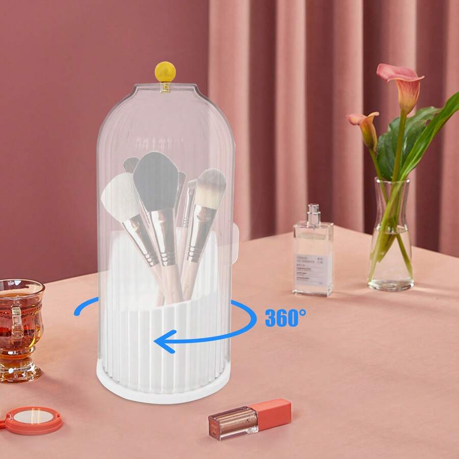 Makeup Brush Storage Box Transparent White PP Makeup Brush Organizer - Transparent White - View 1