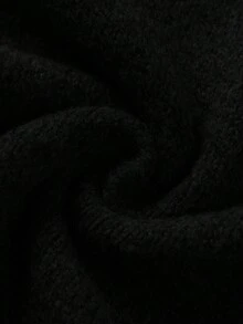 FOR BEAUTY 秋冬新款純色極簡圓領長袖休閒寬鬆針織毛衣，女款新年新品黑色秋季 - 黑色 - 查看 11