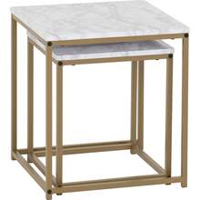 Dallas Nest Of 2 Tables In Marble/Gold Effect - Default - View 6