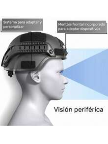 Casco protector de combate con rieles laterales y soporte NVG para caza de paintball militar táctica Airsoft - Negro - Ver 5