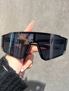 1 件/3 件/5 件男士大框运动有色镜片时尚无框骑行护目镜，驾驶运动眼镜带变色镜片，适合户外旅行 - 紅色 - 查看 4