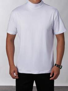 GRDR 男士夏季半高领短袖T恤，适合户外休闲穿着