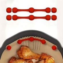 Clipes magnéticos de silicone para fritadeira a ar - Fivelas reutilizáveis resistentes ao calor para papel vegetal, fixação segura para cozinhar na fritadeira a ar, alimentos - acessórios de cozinha, acessórios para fritadeira a ar, material de fácil limpeza