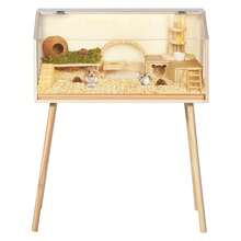 Meiyiu Hamster Cage With Legs,Large Hamster Habitats Chew Proof,Guinea Pig Cages With Acrylic Window & Openable Top,Small Animal Cage For Guinea Pig, Chinchilla, Gerbil