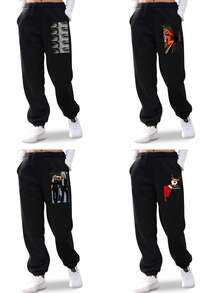 Customizable Women's Sweatpants - Add Your Photo Design, Comfortable Casual Sportswear For Running, Gym, Or Outdoor Activities Black - Black - View 2