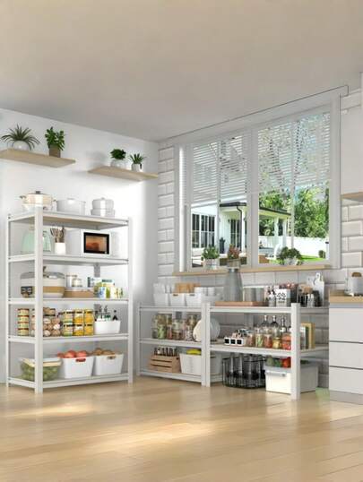 [5-Tier Steel Shelving Unit]300lb Per Shelf Capacity, 60" Height, Tool-Free Assembly, For Garage & Basement Storage