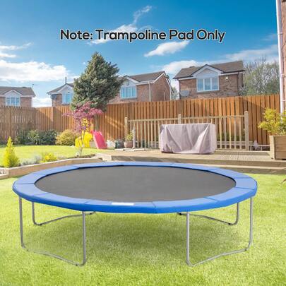 HOMCOM 12ft Trampoline Spring Cover, Plastic Trampoline Replacement Pad Gym Bounce Jump Cover EPE Foam Safety Guard Padding Outdoor, Blue
