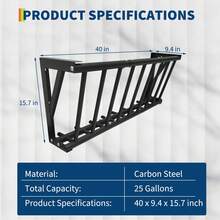 Meiyiu Livestock Feeder, 25 Gallons Large Capacity, Heavy-Duty Steel Goat Hay Rack, 40" Long Wall Mounted Horse Hay Holder, Multiple Sided Feeding Rack For Sheep Farm Livestock Indoor Outdoor - 40in - View 2