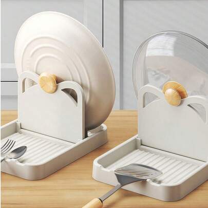Supporto multifunzionale pieghevole per coperchi di pentole da cucina, supporto per coperchi di pentole e cucchiai per il piano di lavoro della cucina, supporto pieghevole per la conservazione dei coperchi delle pentole, supporto multifunzionale per coperchi di pentole per il fornello