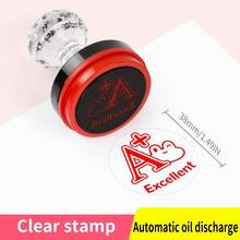 1 个优秀教师印章 - 适合学校和办公室使用的趣味印章、课堂评分印章（红色墨水）