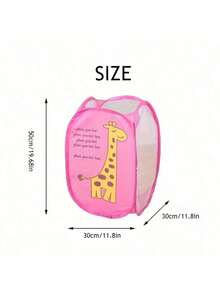 1pc/2pcs Kids Cartoon Pattern Dirty Clothes Laundry Basket, Foldable Bathroom Storage Organizer Bin For Children Room - Multicolor - View 3