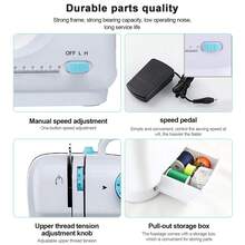 12 Stitches Electric Sewing Machine Mini Household Sewing Machine With Extension Table UK 220V - UK Plug(220-240V) - View 9