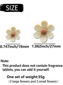 5pcs/Set Cute Daisy Car Air Vent Aromatherapy Clip, Car Air Conditioner Decorative Clip, Flower Car Interior Ornament, Car Aromatherapy Decoration - Beige - View 3